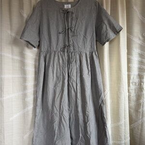 Striped Black and White Midi Dress